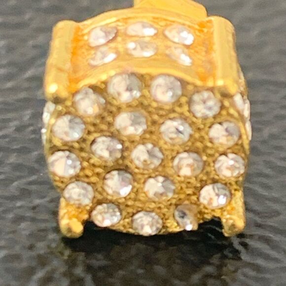 14k Gold Plated Cube CZ Studs – Dazzling 3D Earrings - Picture 5 of 10